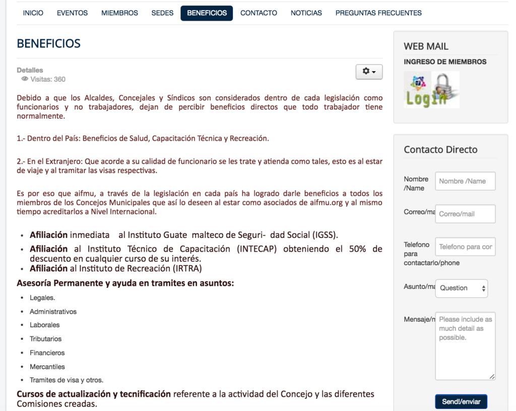 Entre sus servicios ofrece el uso del IRTRA y el IGSS.