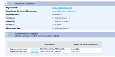 Los hermanos Gámez Pascual, uno de ellos exconcejal, han sido representantes legales de la empresa. Foto: Guatecompras.