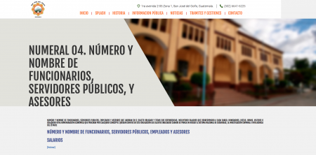 La información sobre los salarios que devengan los trabajadores de la municipalidad de San José del Golfo, al 3 de julio, no figura en el portal.