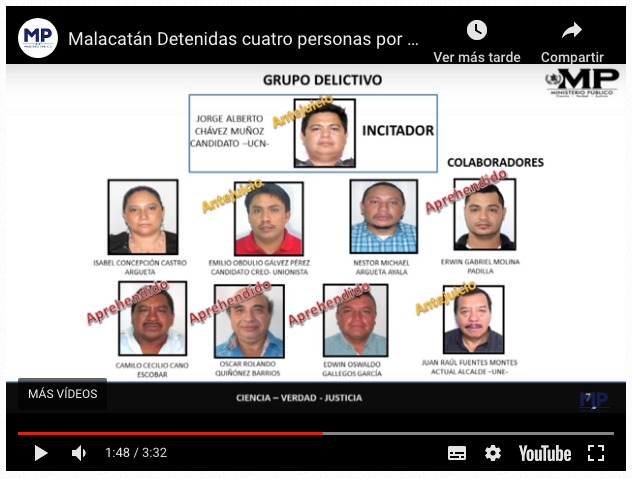 Malacatán fue uno de los 11 municipios en los que, debido a disturbios, hubo necesidad de repetir las elecciones municipales (Foto: captura de pantalla video del MP).