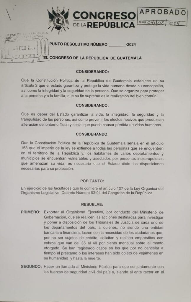 Punto resolutivo presentado por Javier Javier.