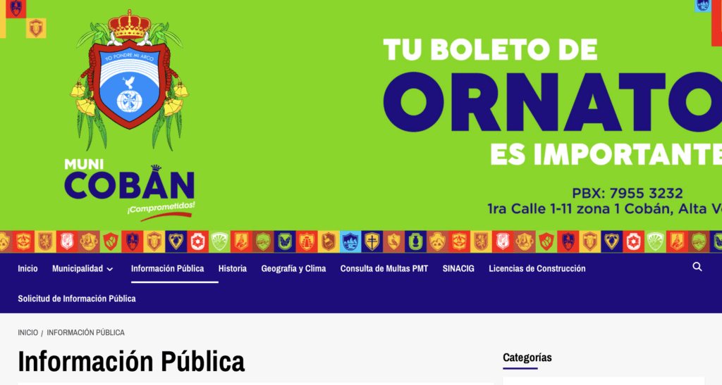Las otras 16 municipalidades de Alta Verapaz si tienen al día sus sitios con los nombres de empleados y sus sueldos, por ejemplo. 