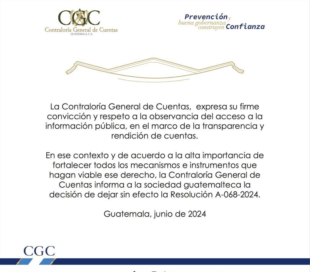 Entre cuestionamientos, el ente fiscalizador decidió dar marcha atrás a la limitación de la información pública.