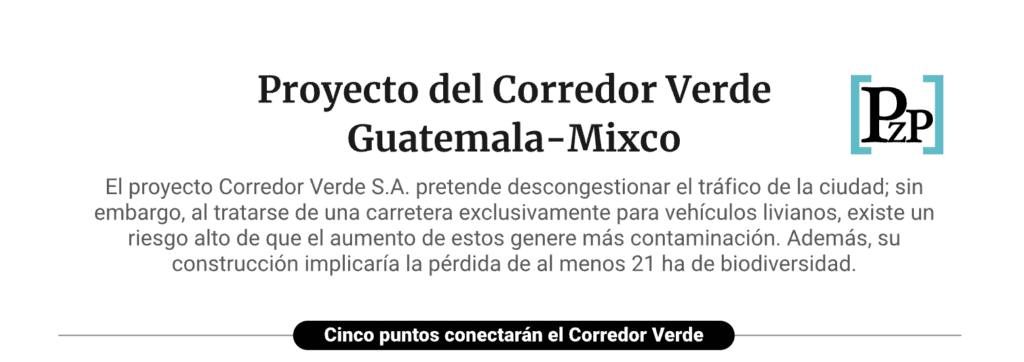 Consiste en una pista de peaje similar a la Vía Alterna del Sur (VAS), a construir en parte del barranco que separa a Mixco de Ciudad de Guatemala.