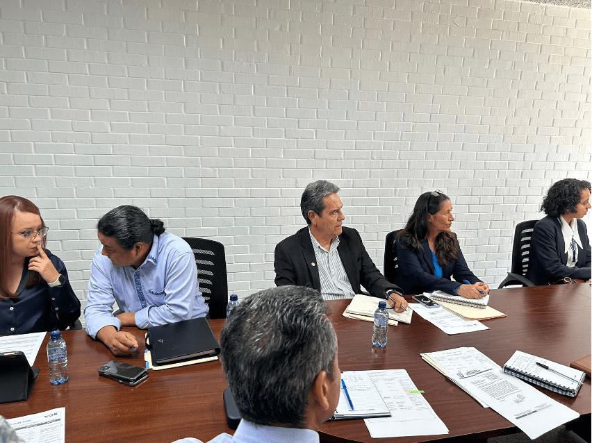 Reunión con autoridades del MINFIN, MSPAS, MEM, DIPLADI, PDH con el diputado José Chic de la bancada VOS. Foto: Pilar Rodríguez.