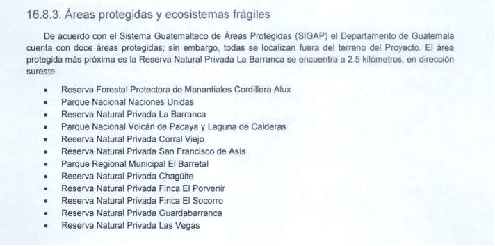 Estudio de impacto ambiental del proyecto residencial Boreal. Fuente: Vecinos Unidos por Kanajuyú.