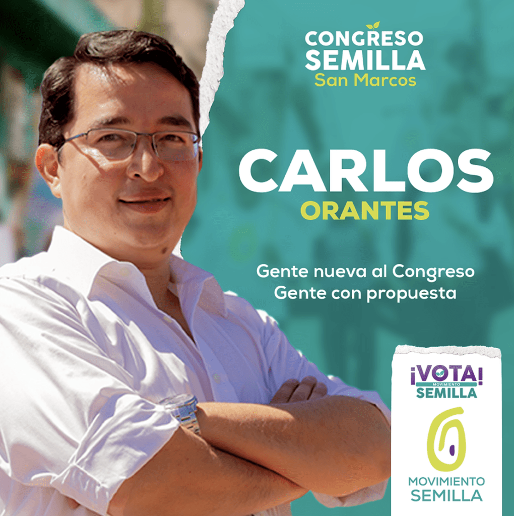 Carlos Orante, participó en las pasadas elecciones. Foto: Movimiento Semilla.