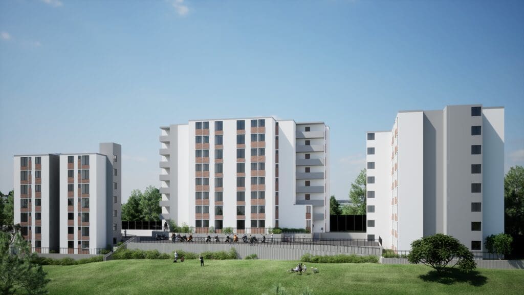 El proyecto III Torres ofrece apartamentos de dos y tres dormitorios. Está ubicado en la7 avenida 27-64, zona 3. El área es de 46.23 metros cuadrados y ofrece un parqueo para motos.