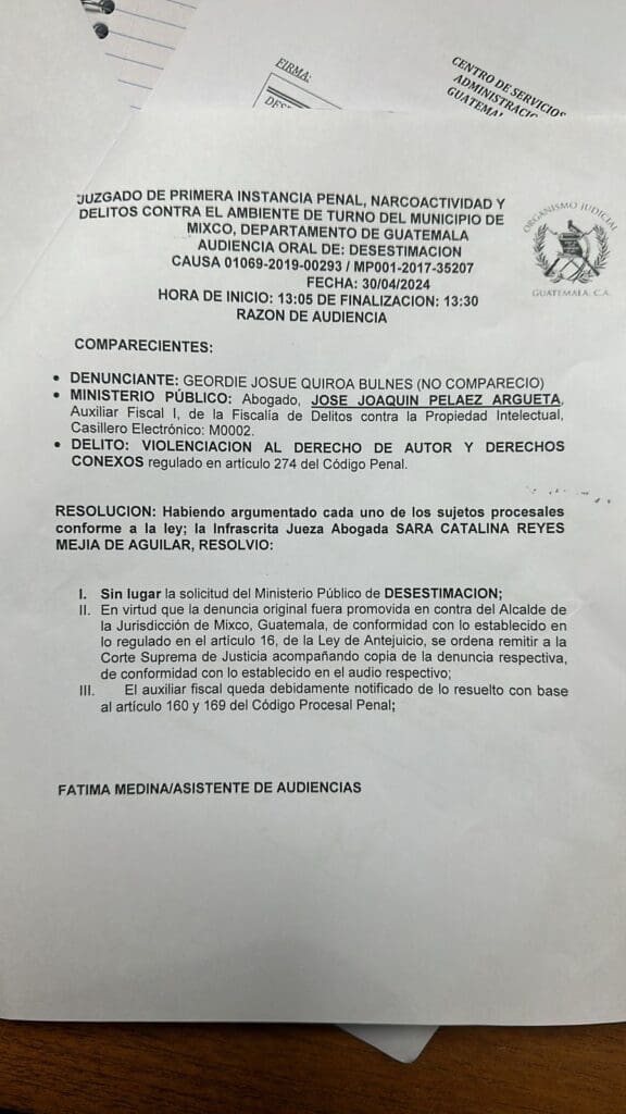 Jueza Reyes Mejía declara sin lugar la desestimación del caso. Foto: Luis Pedro Toledo.