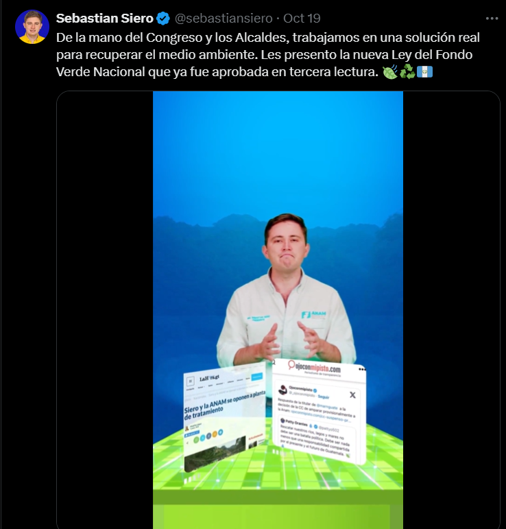 Este es el video que difundió en la red X. Foto: captura de pantalla del tuit de Sebastián Siero.