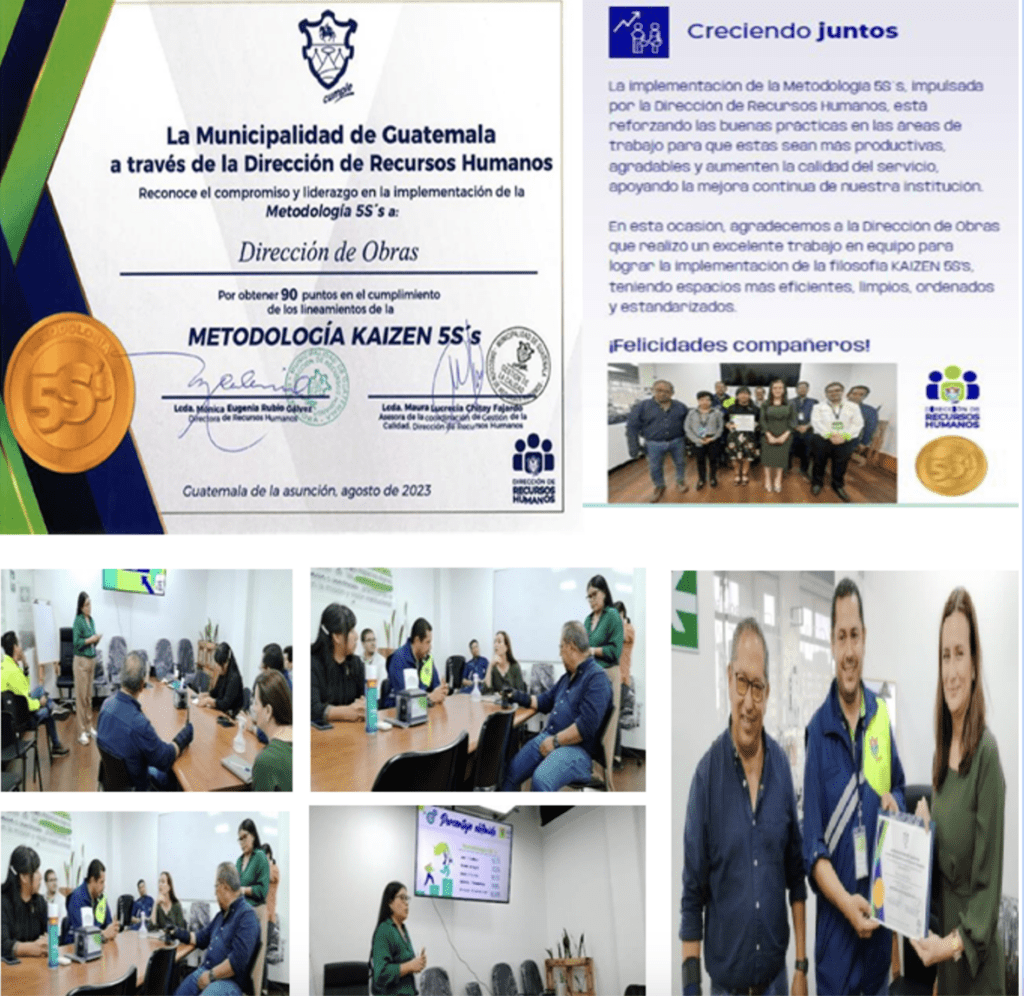 La Dirección de Obras fue reconocida por su implementación de la metodología 5S’s. Foto: Memoria de labores 2023, Dirección de Obras.