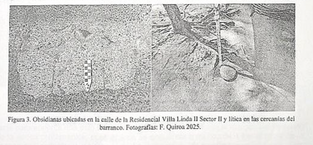 Obsidianas encontradas en residenciales Villa Linda. Foto: Informe del IDAEH.