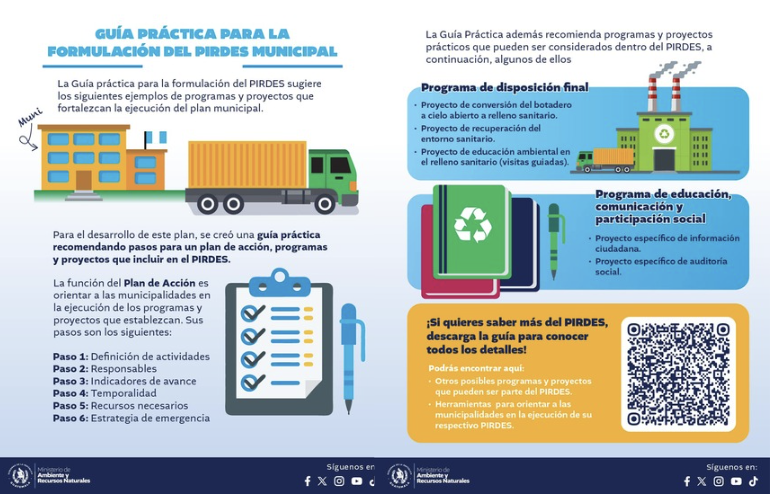 La guía práctica del PIRDES establece estrategias clave para mejorar la gestión de residuos en los municipios