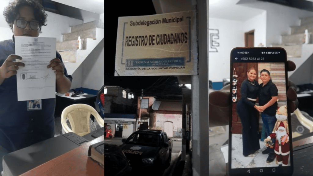 Subdelegado auxiliar del Tribunal Supremo Electoral (TSE) en San Andrés Villa Seca denunció soborno para registrar a futuros votantes en San Martín Zapotitlán. Captura de pantalla: Noticias Del Sur 502.