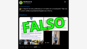 La municipalidad de Guatemala emitió un derecho de respuesta acerca de la nota publicada por Ojoconmipisto, donde dicen que se cometió desinformación.