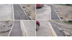 El cocode de la aldea Xecam, Cantel, solicitó a la municipalidad realizar gestiones para reparar un proyecto vial recién inaugurado. La obra presentaba daños en distintos puntos.